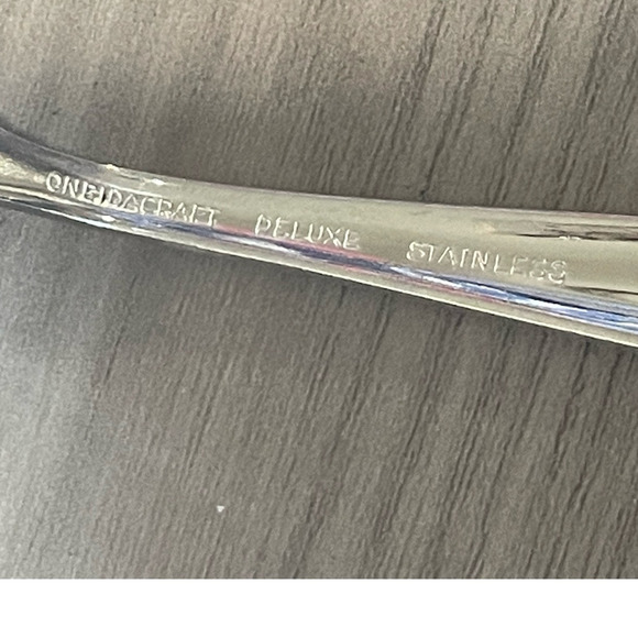 Oneida TEXTURA 6" Oneidacraft Deluxe 4 Teaspoons Stainless Flatware Silver MCM - Picture 4 of 5